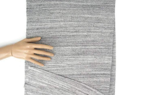 Heather Gray and Off White Double Face Reversible Waffle Knit Fabric by the yard ATK00354R